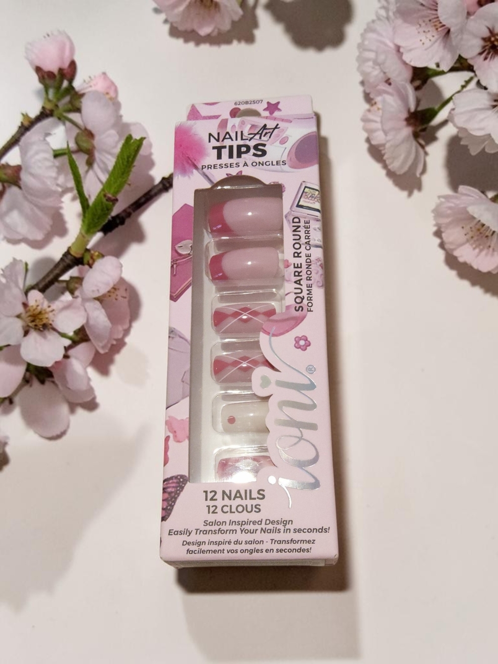 NailArt Press-On Tips - Pink Mixed Designs